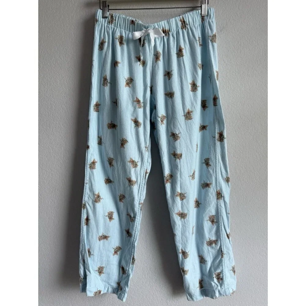 J.Crew Women’s Christmas Holiday Dog‎ Print Waist Tie Pajamas Pants Size Small